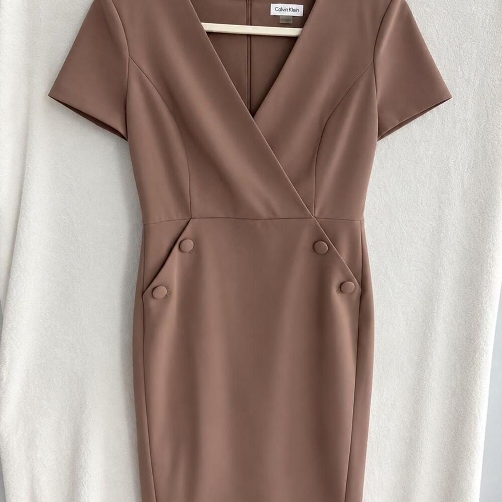 Calvin-klein Women's Pink and Tan Work-dresses